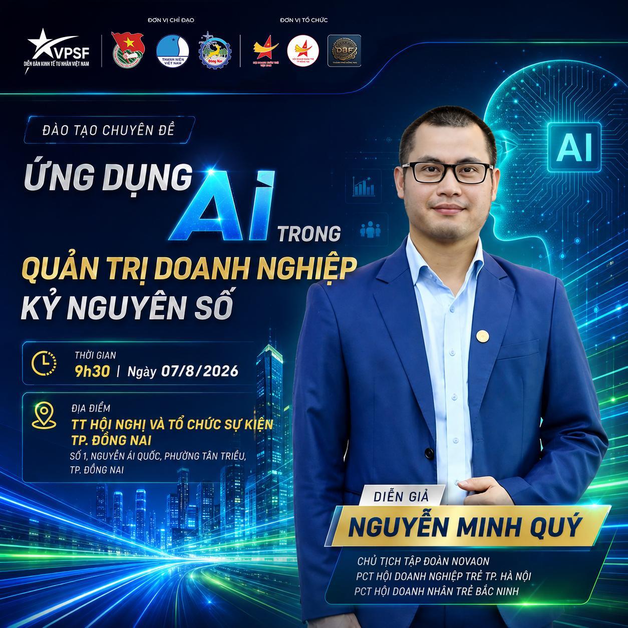 Kính mời tham dự chuyên đề "Ứng dụng AI trong quản trị doanh nghiệp kỷ nguyên số"