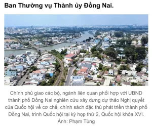 TRÌNH QUỐC HỘI NGHỊ QUYẾT VỀ CƠ CHẾ, CHÍNH SÁCH ĐẶC THÙ PHÁT TRIỂN THÀNH PHỐ ĐỒNG NAI